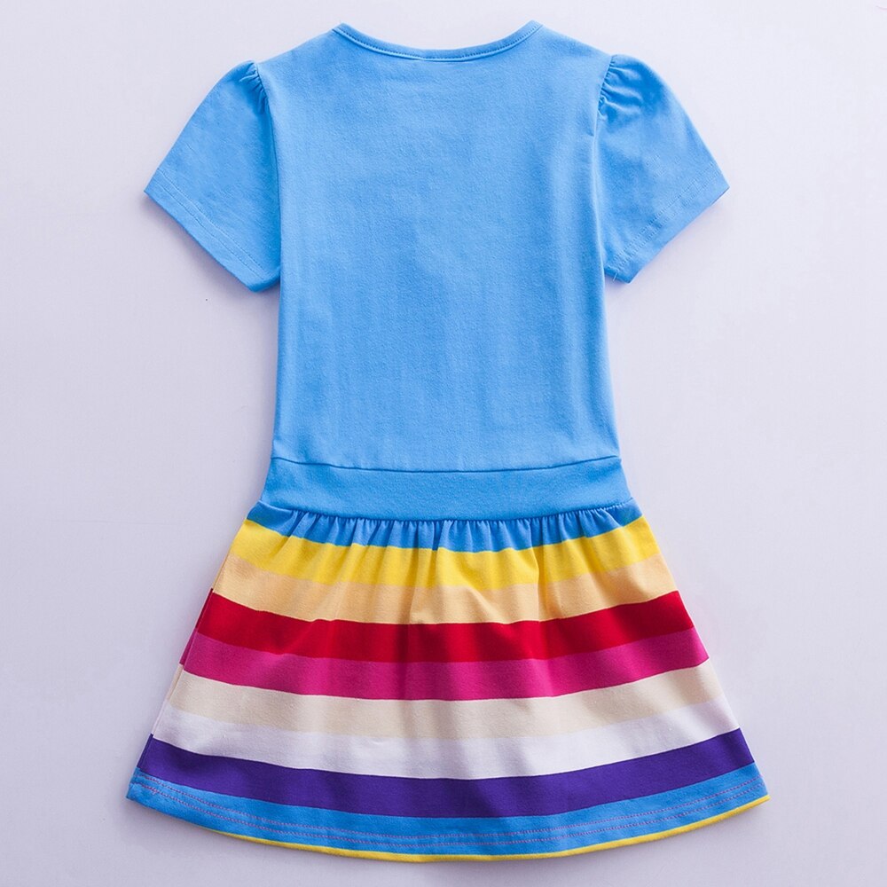 Vestido Unicórnio Rainbow infantil azul