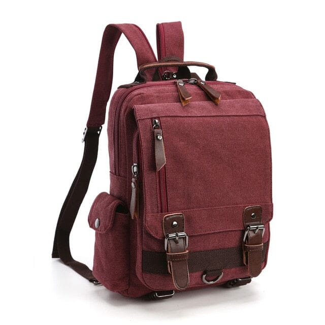 Mochila pequena de viagem vintage para mulheres em tecido retrô