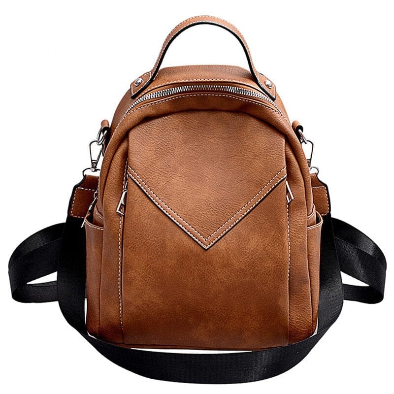 Mochila feminina pequena vintage marrom