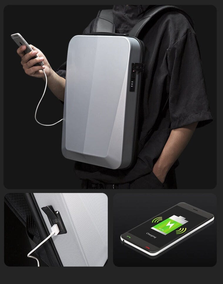 Mochila antirroubo USB e TSA