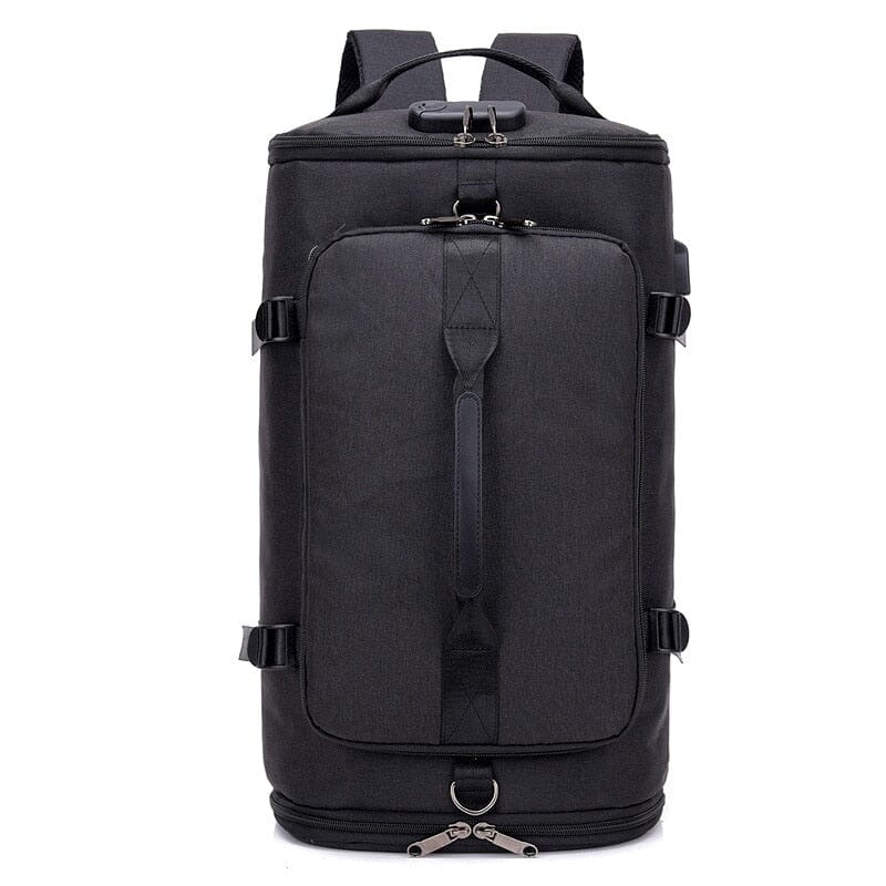 Mochila com compartimento antifurto e para sapatos conectados