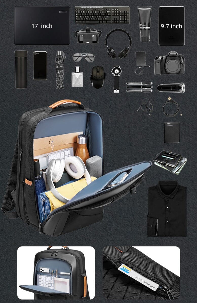 Mochila conectada masculina (17 polegadas)