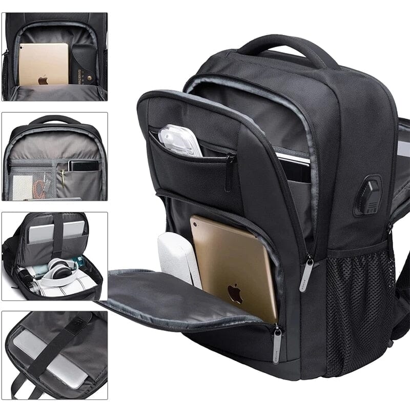 Mochila masculina conectada por USB (15,6 polegadas)
