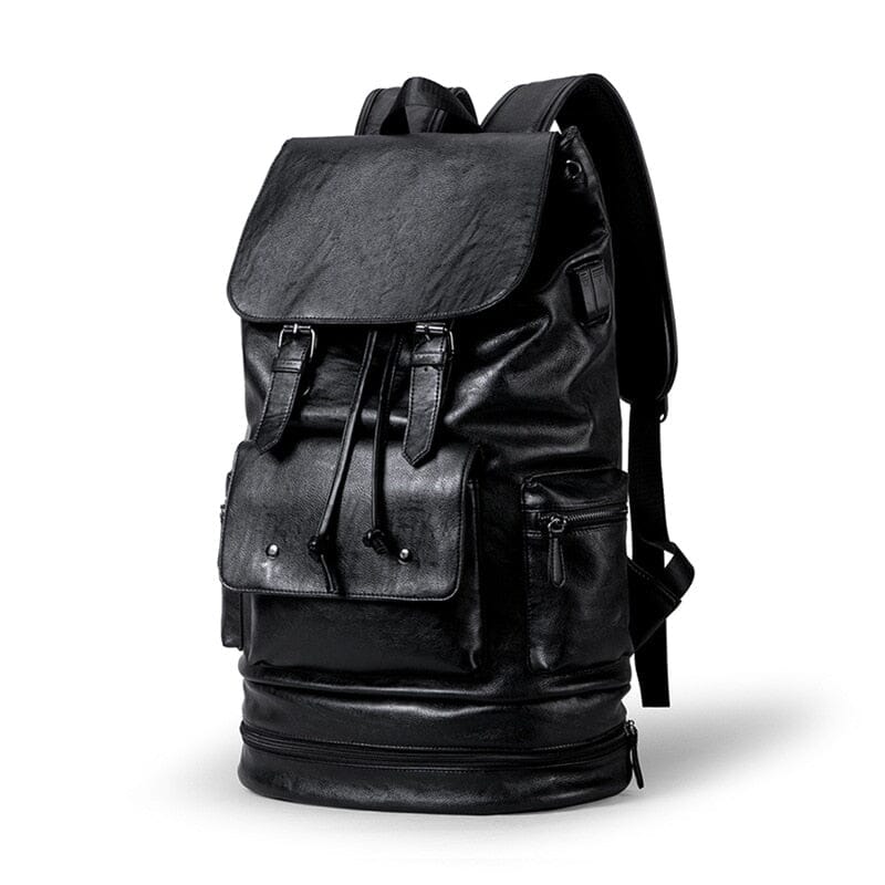 Mochila vintage masculina com compartimento para sapatos e USB