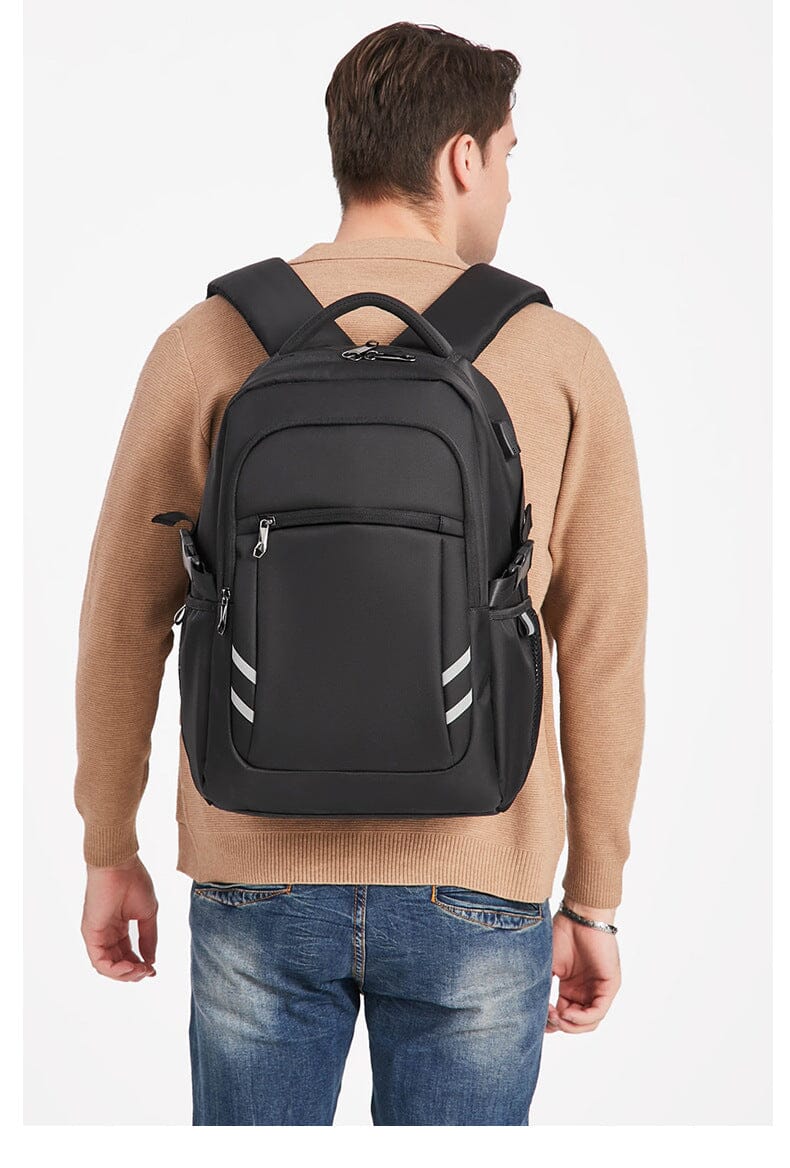 Mochila masculina para laptop de viagem conectada (15,6 polegadas)