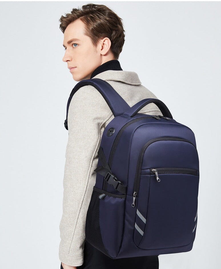Mochila masculina para laptop de viagem conectada (15,6 polegadas)