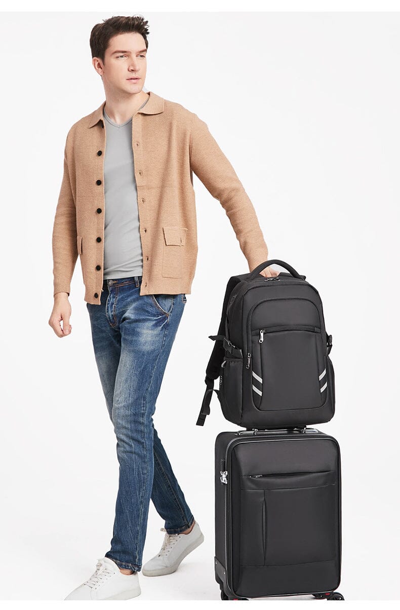 Mochila masculina para laptop de viagem conectada (15,6 polegadas)