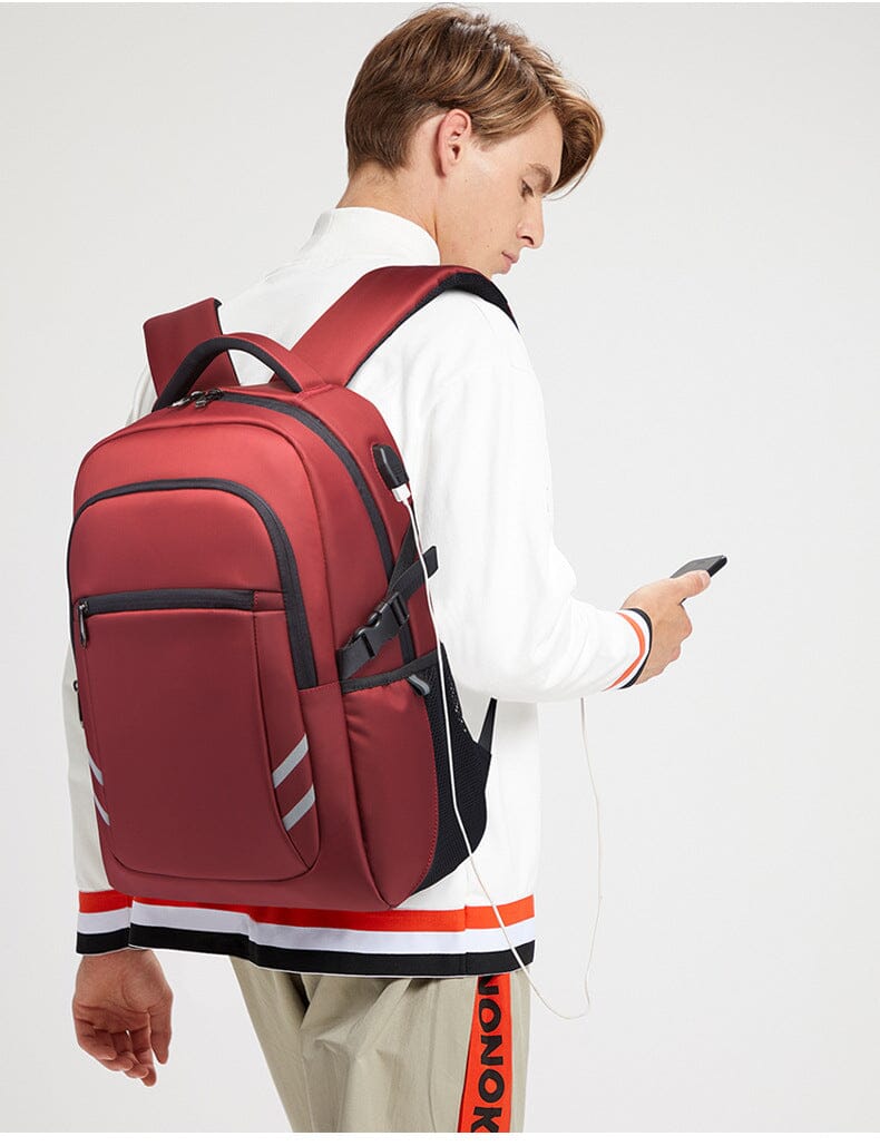 Mochila masculina para laptop de viagem conectada (15,6 polegadas)
