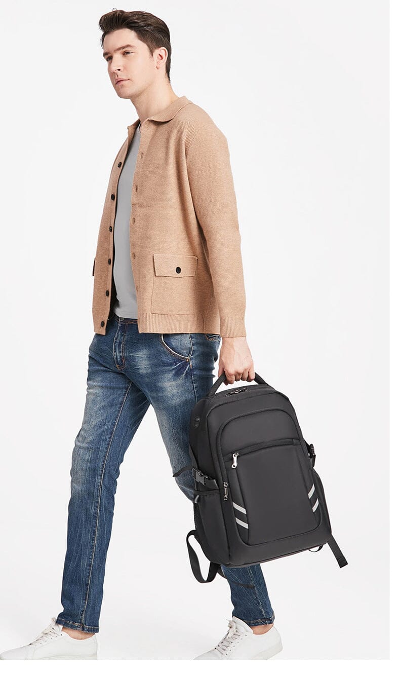 Mochila masculina para laptop de viagem conectada (15,6 polegadas)