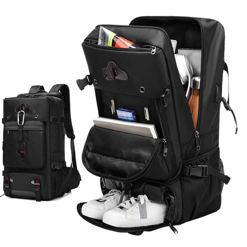 Mochila conversível e expansível para viagem rodoviária