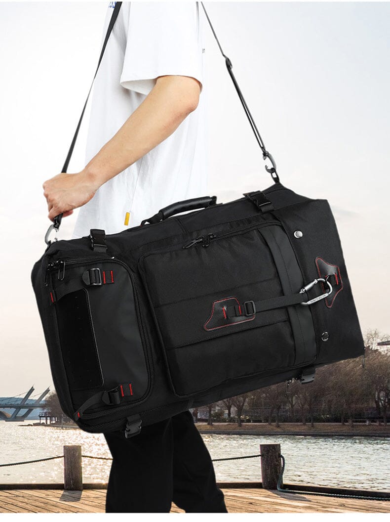 Mochila conversível e expansível para viagem rodoviária