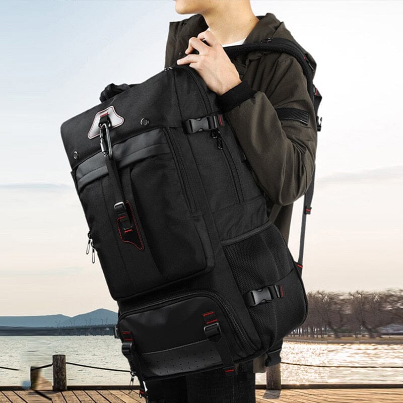 Mochila conversível e expansível para viagem rodoviária