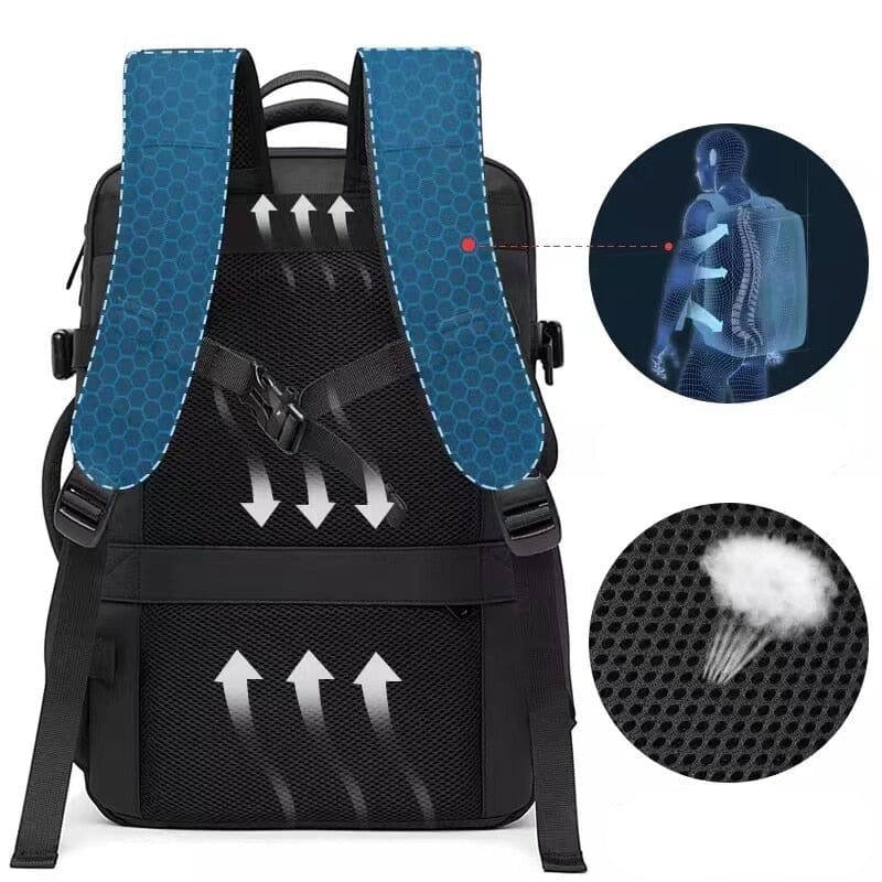 Mochila de viagem expansível para cabine de avião executivo (USB)