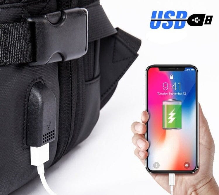 Mochila de viagem expansível para cabine de avião executivo (USB)