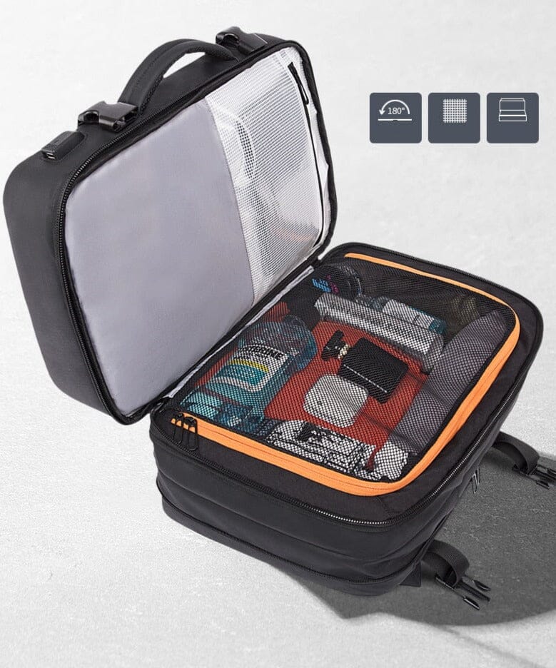 Mochila de viagem expansível para cabine de avião executivo (USB)