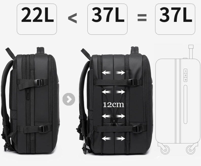 Mochila de viagem expansível para cabine de avião executivo (USB)