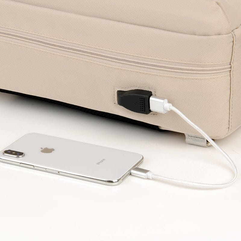 Mochila de viagem USB para avião feminino