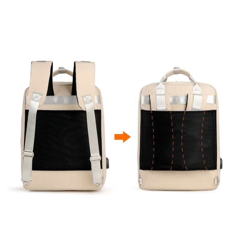 Mochila de viagem USB para avião feminino