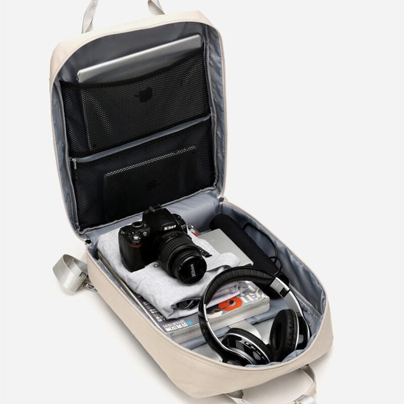 Mochila de viagem USB para avião feminino