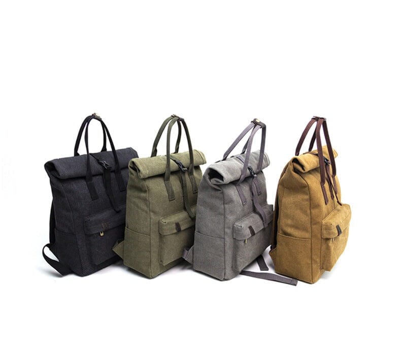 Mochila vintage roll top mochila de viagem