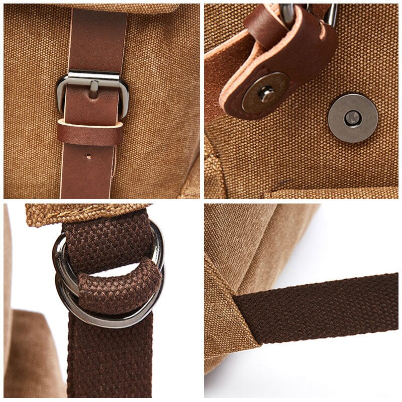 Mochila de viagem em lona vintage
