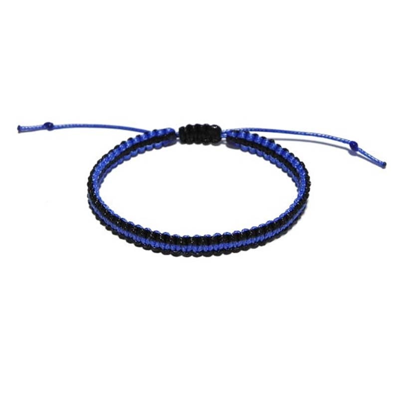 pulseira macramé homem preta e azul