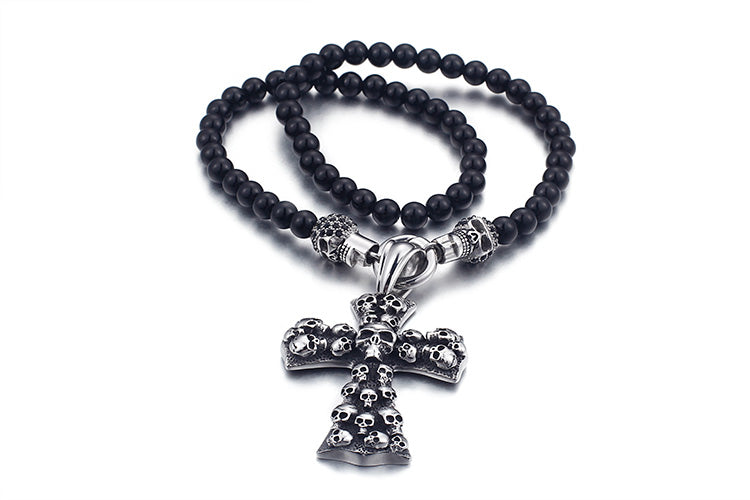 colar caveira crucifixo