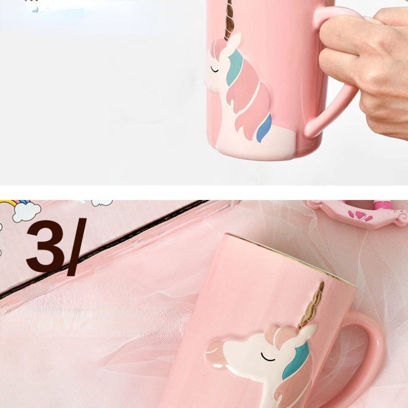 Caneca de Unicórnio Rosa