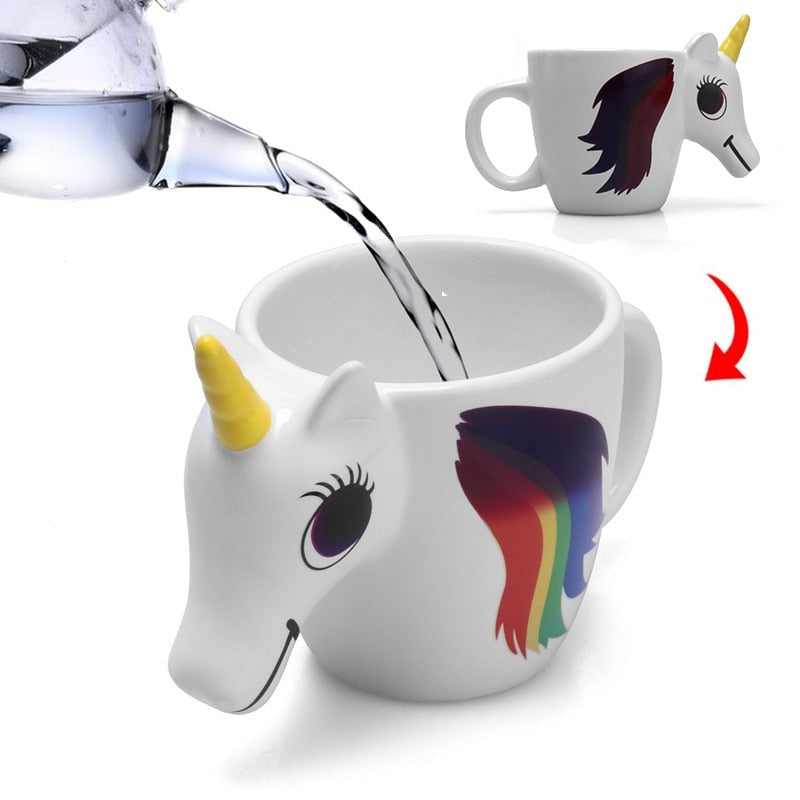 Caneca Magica Unicórnio que Muda de Cor 3D