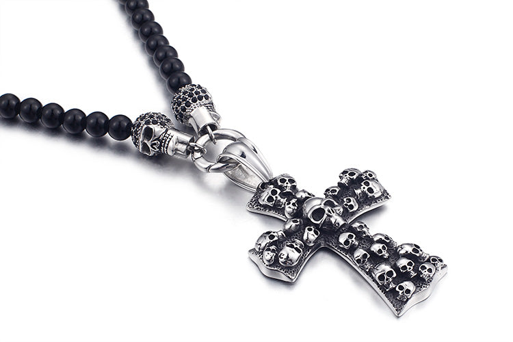 colar crucifixo cranio