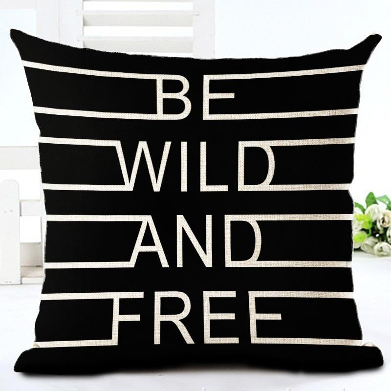 Capa Almofada Decorativa Be Wild And Free 45x45