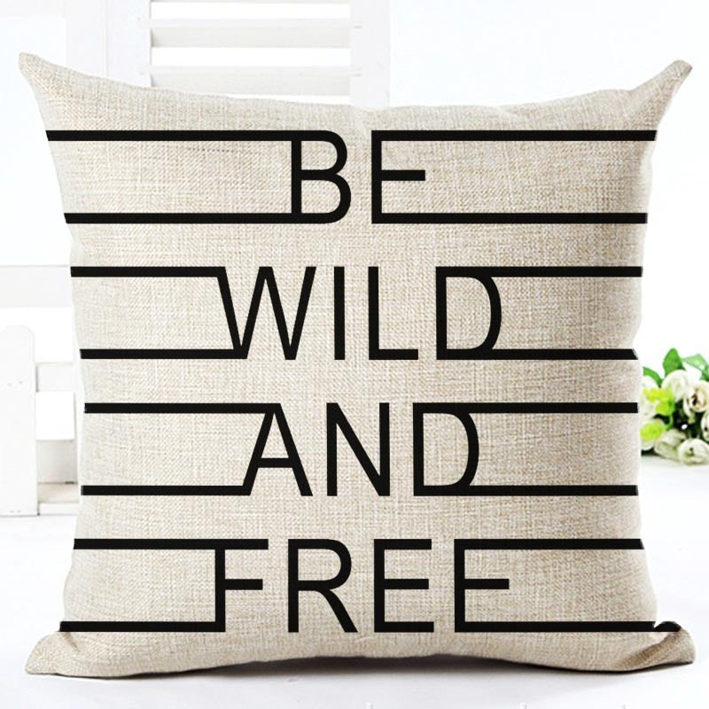 Capa de Almofada Decorativa Be Wild And Free 45x45