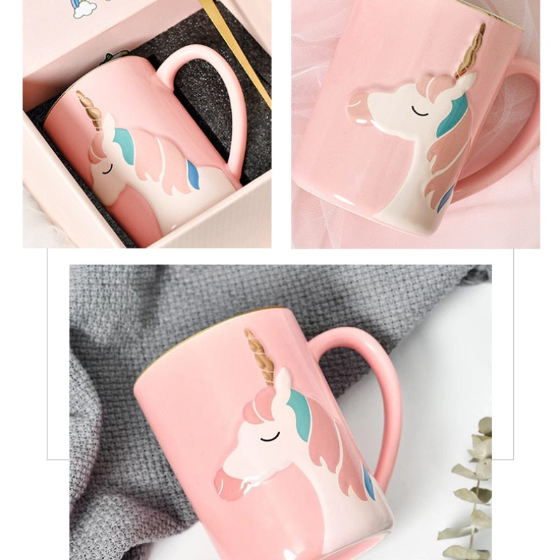 Caneca de Unicórnio Rosa