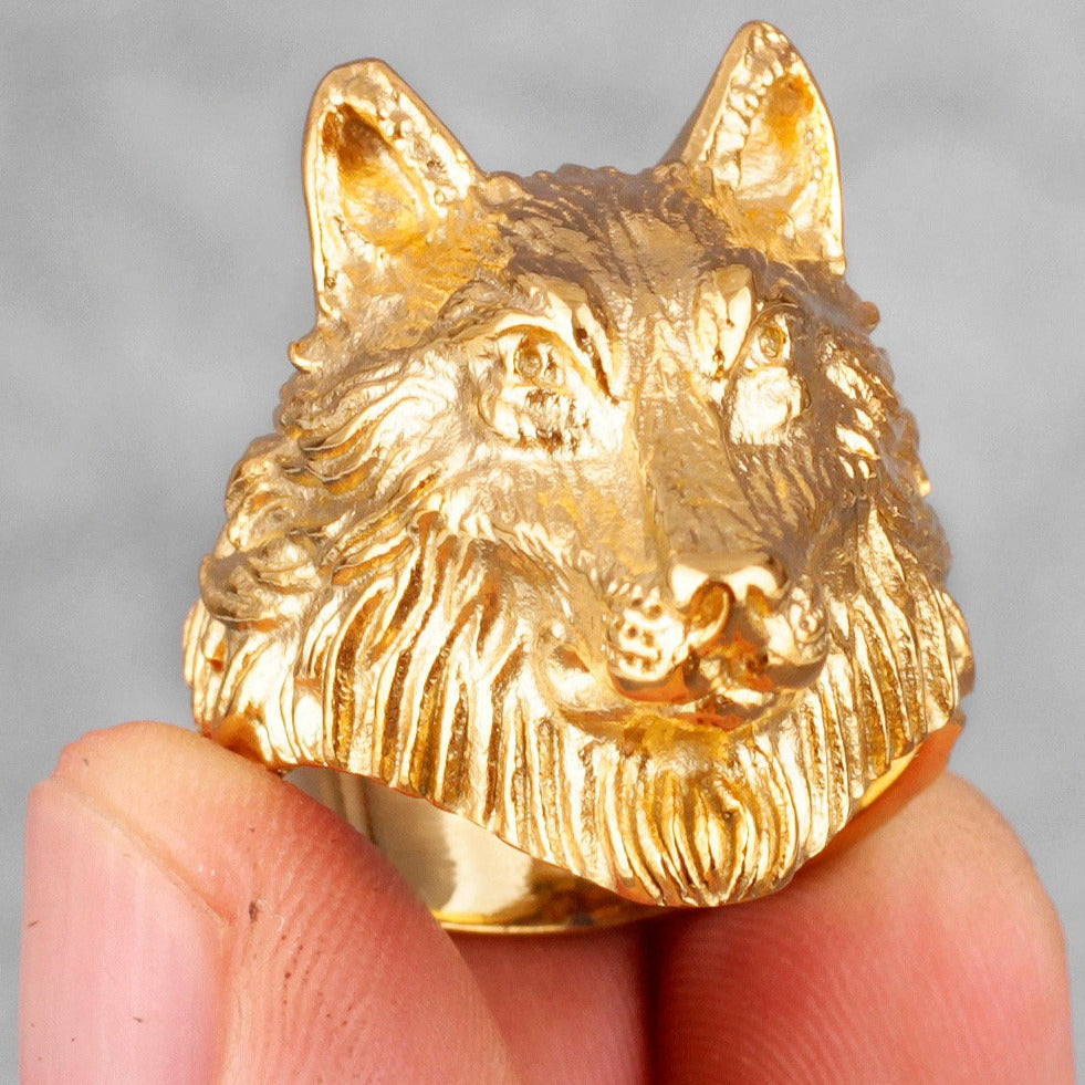 Anel Lobo Solitario homem masculino