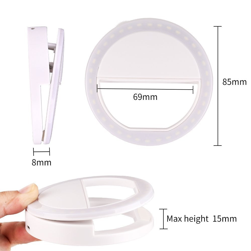 anel de luz ring light selfie telemovel usb