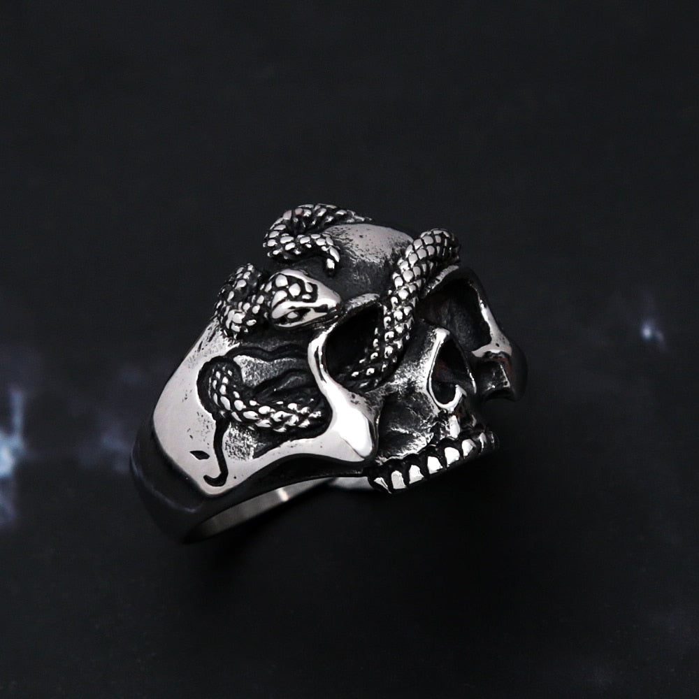 Anel homem Caveira Cobra