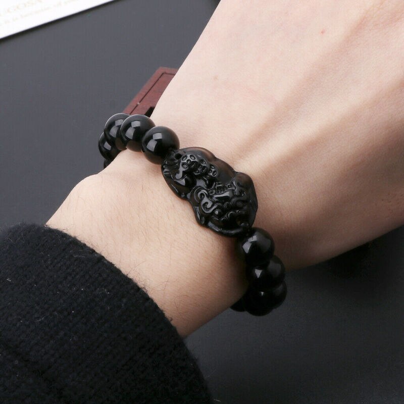 feng shui pulseira obsidiana preta