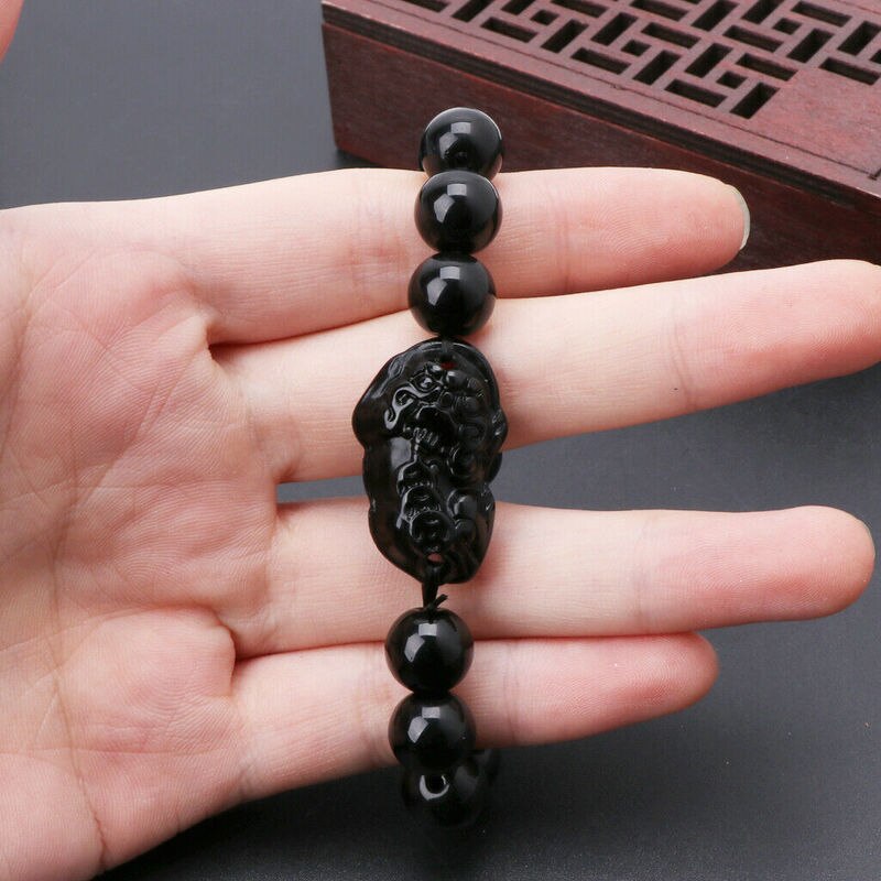 pulseira obsidiana feng shui preta