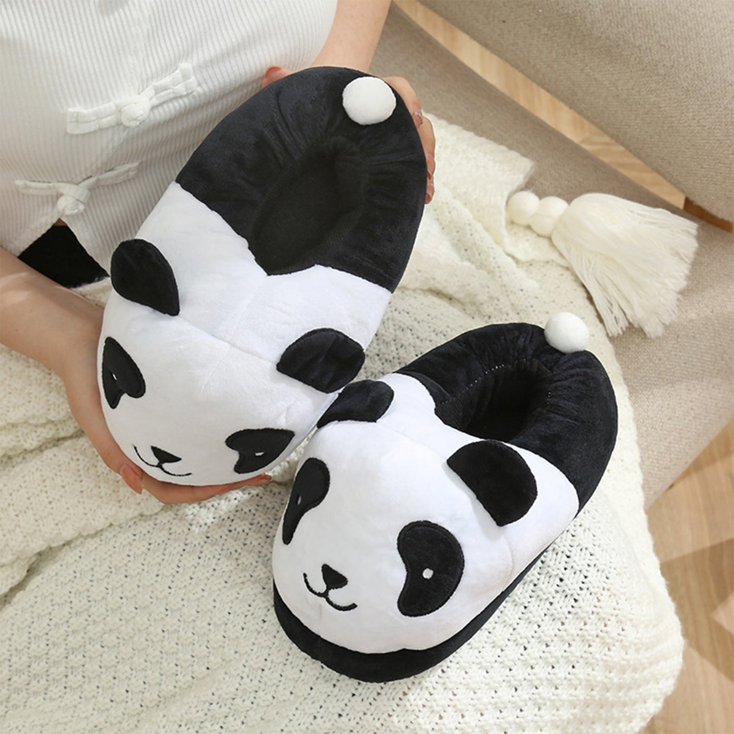 pantufas panda fofo inverno