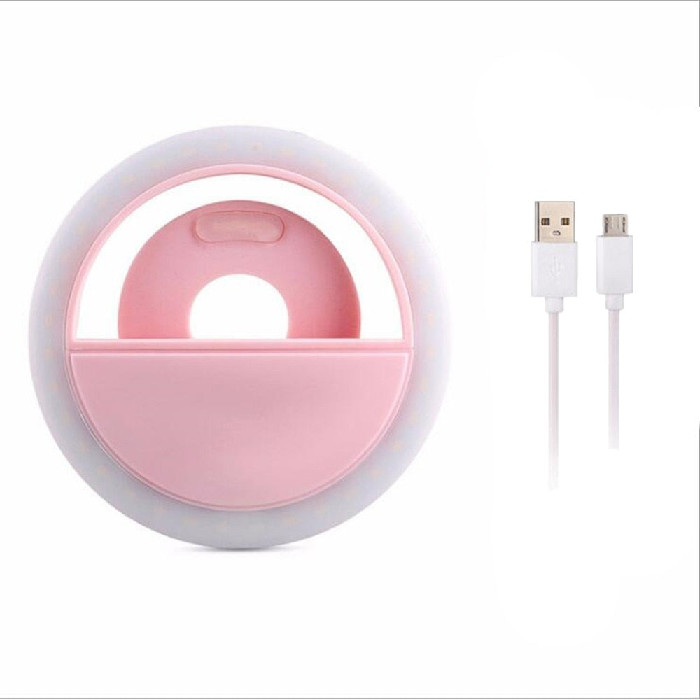 ring light selfie telemovel usb anel