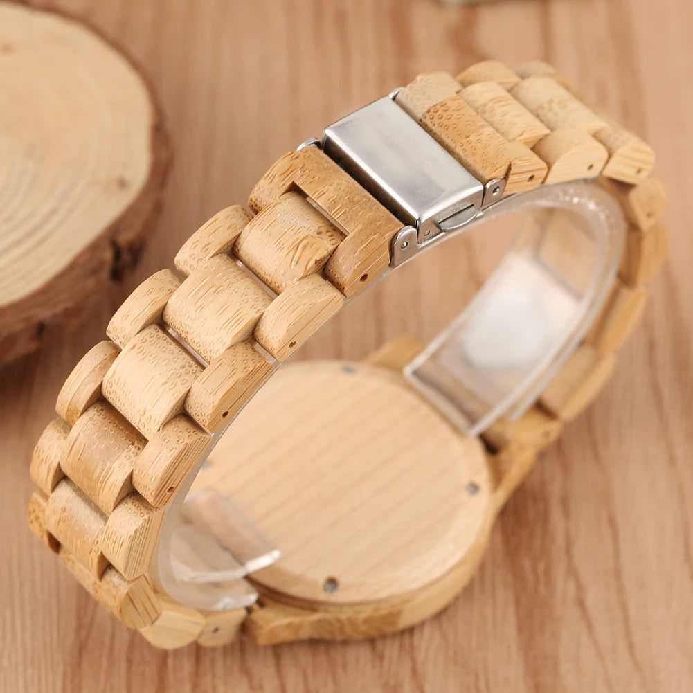Relogio Pulso de Madeira de Bambu