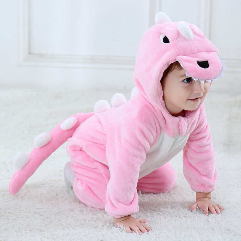 Fato Dinossauro Bebé rosa