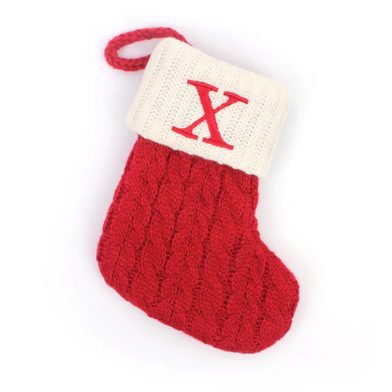 Meia de Natal com Letra X para Decoração