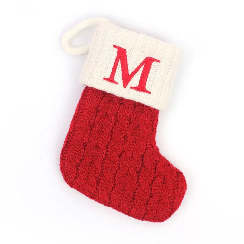 Meia de Natal com Letra M para Decoração