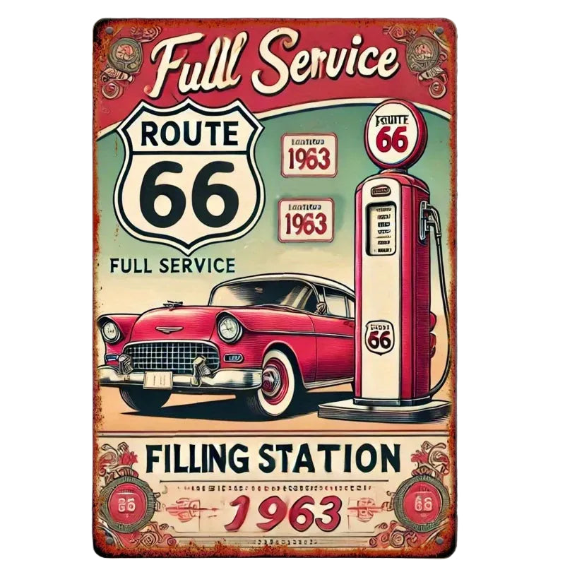 Placa Route 66 Vintage