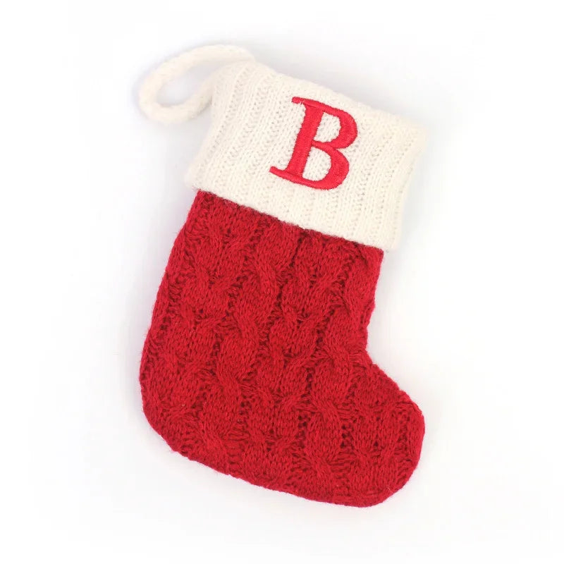 Meia de Natal com Letra B para Decoração