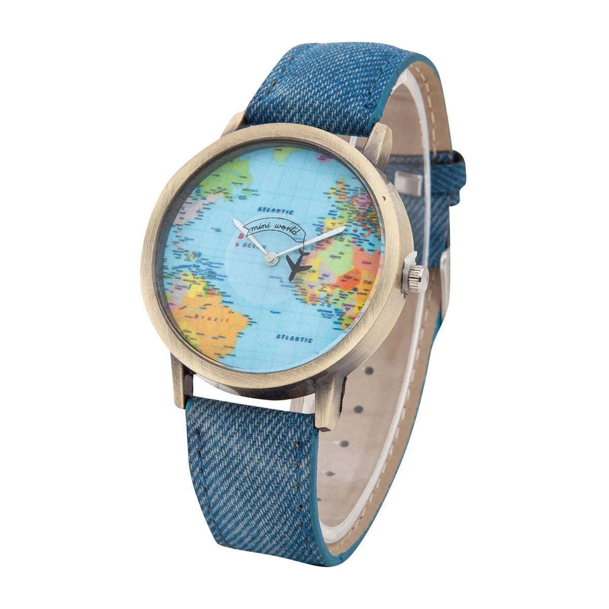 Relógio Mapa Mundo com Avião
