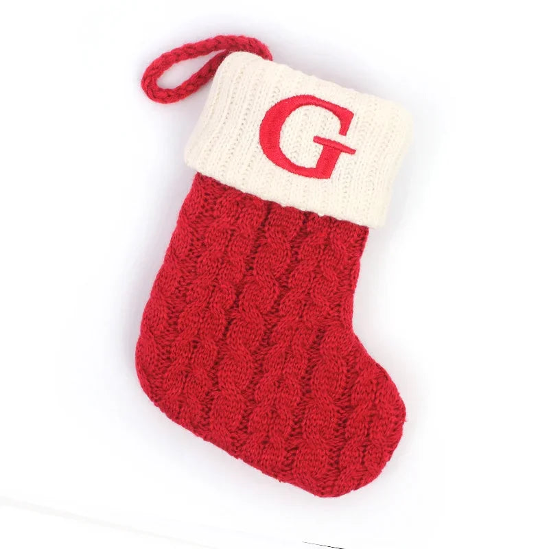 Meia de Natal com Letra G para Decoração