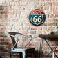 Placa Route 66 Redonda Vintage