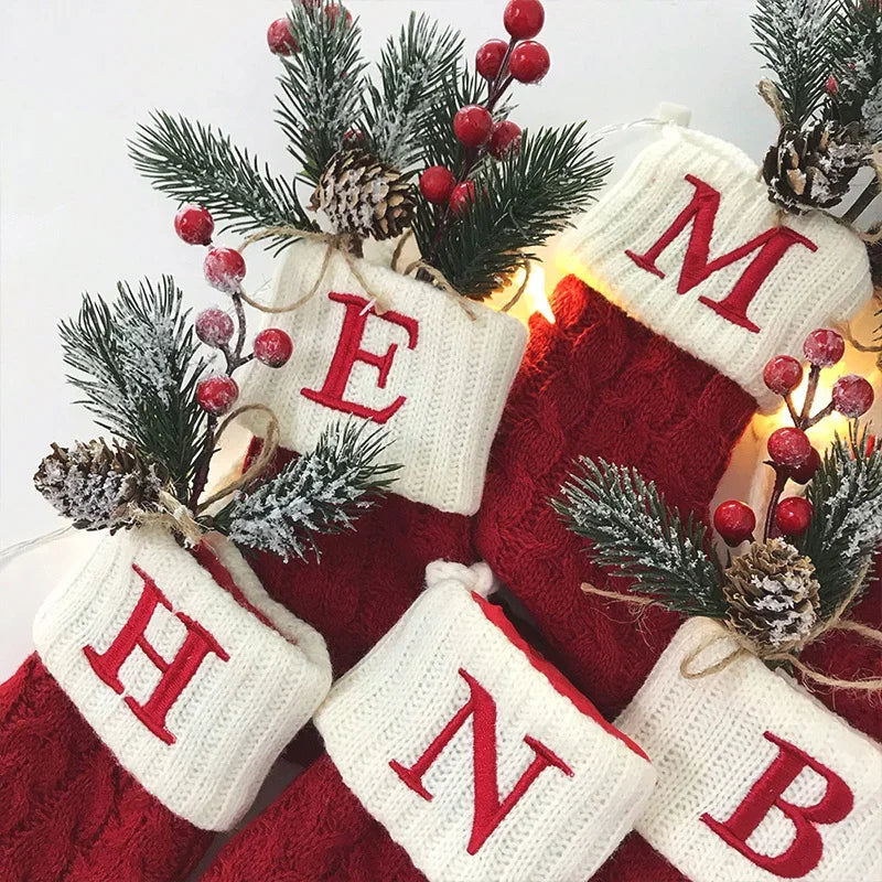 Meias de Natal com Letra para Decoração